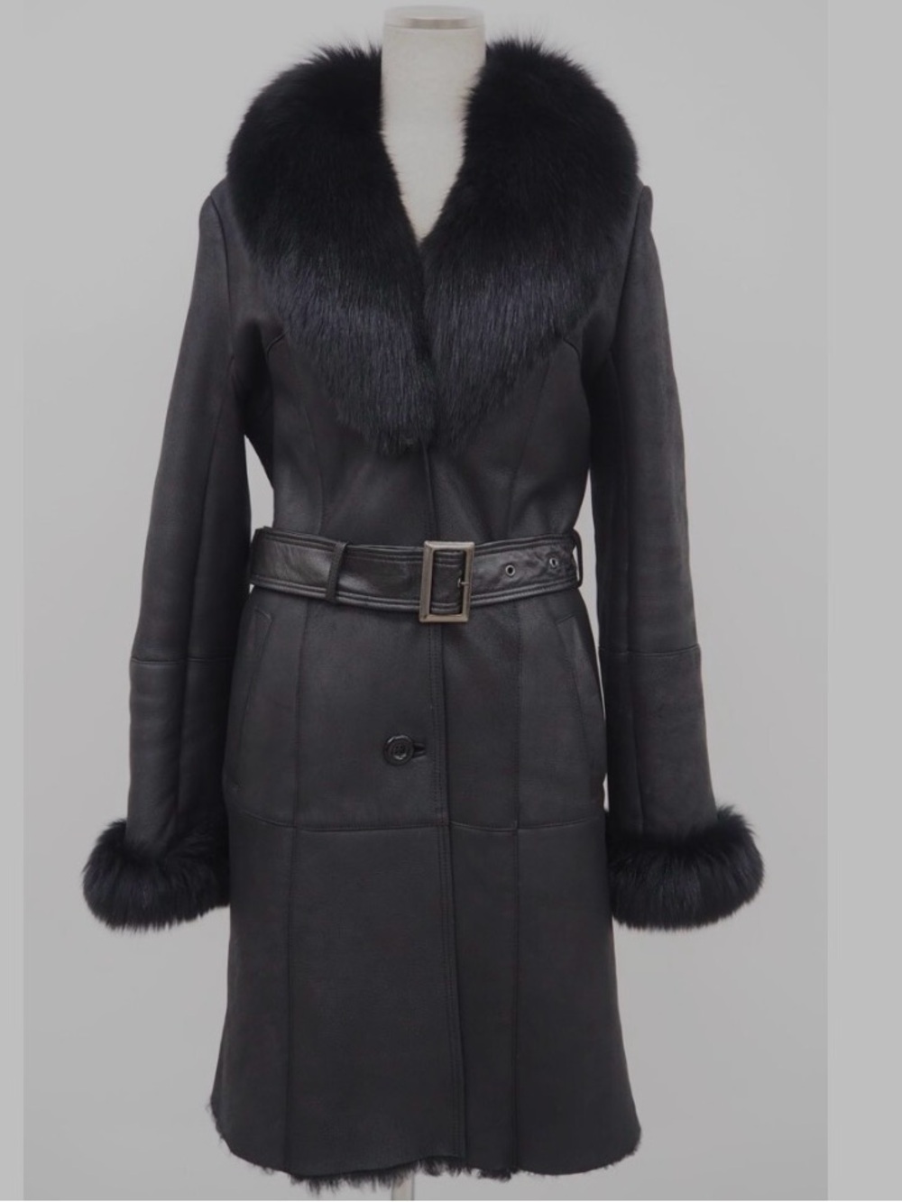 Balmain lamb and fox fur coat